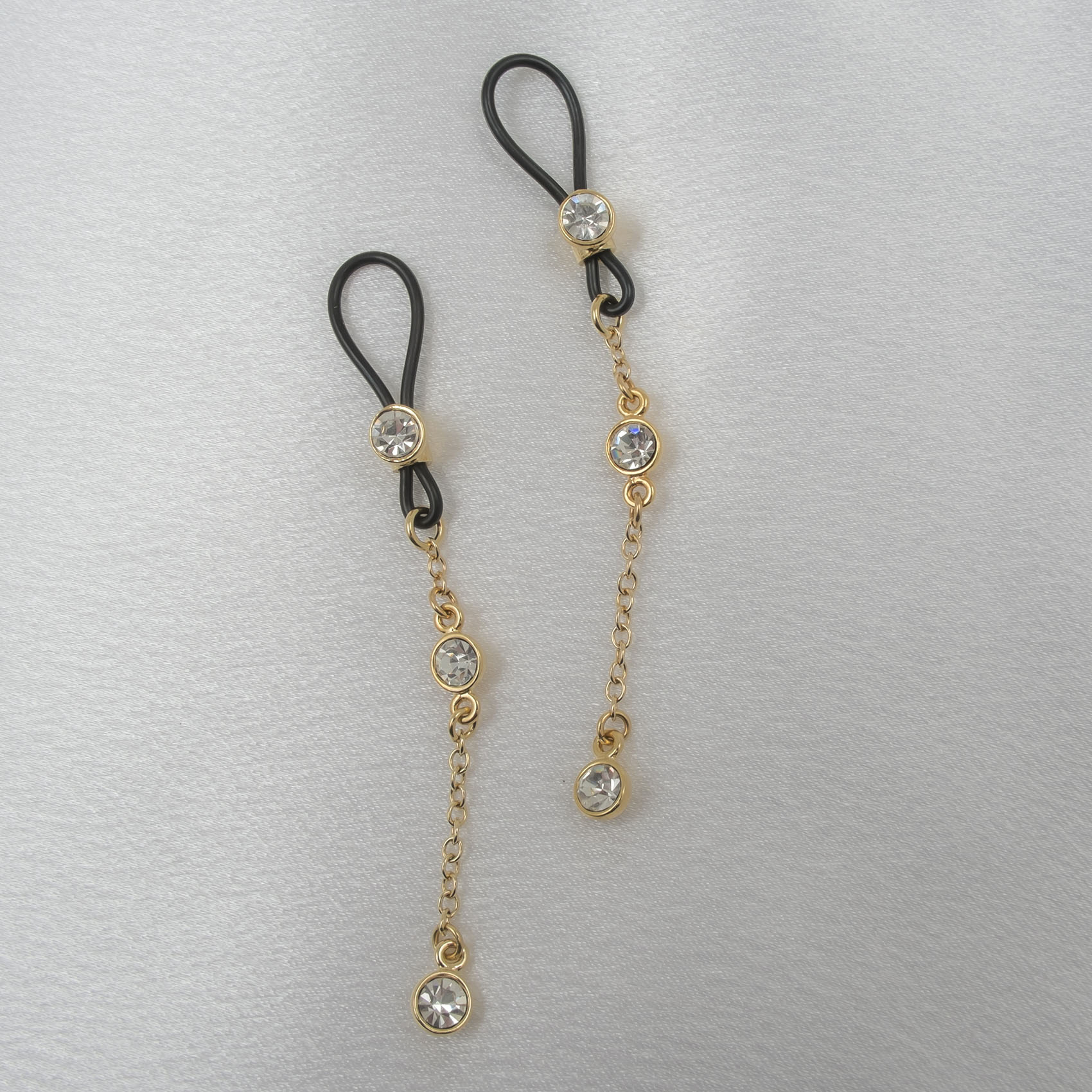 Dangling Gold NonPiercing Nipple Ring Jewelry with Crystal Pendant